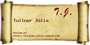 Tullner Júlia névjegykártya